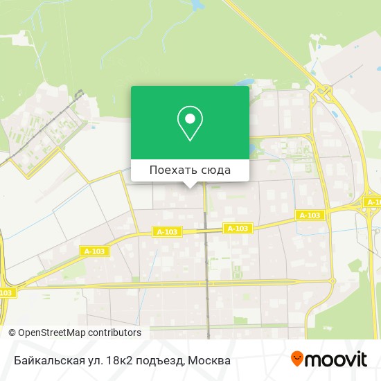 Карта Байкальская ул. 18к2 подъезд