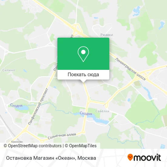 Карта Остановка Магазин «Океан»