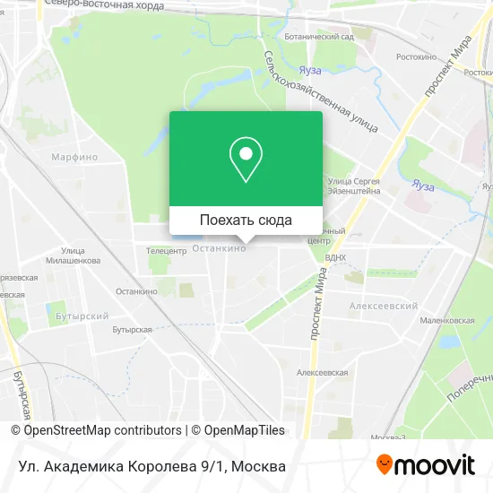 Карта Ул. Академика Королева 9/1