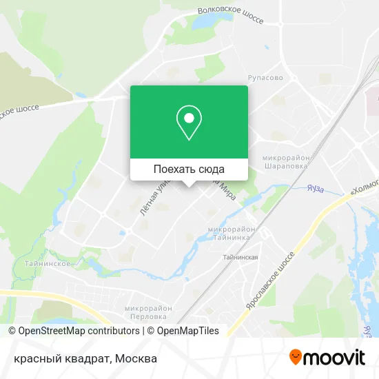 Карта красный квадрат