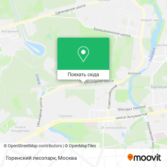 Карта Горенский лесопарк