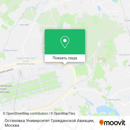 Карта Остановка Университет Гражданской Авиации