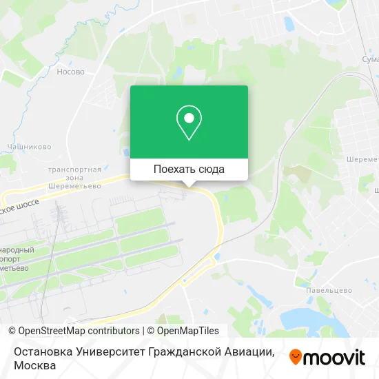 Карта Остановка Университет Гражданской Авиации