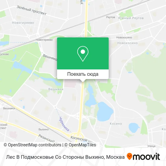 Карта Лес В Подмосковье Со Стороны Выхино