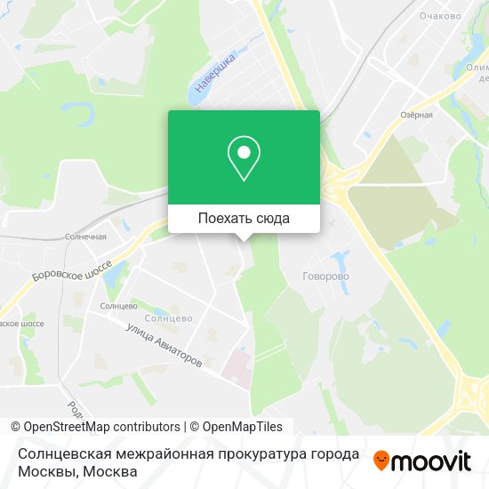 Карта Солнцевская межрайонная прокуратура города Москвы