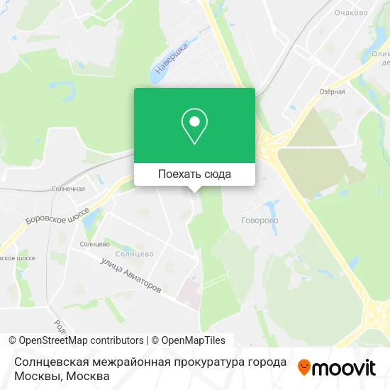 Карта Солнцевская межрайонная прокуратура города Москвы