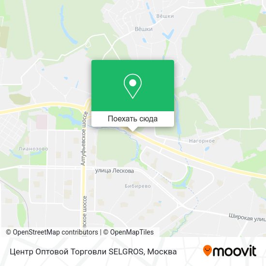 Карта Центр Оптовой  Торговли SELGROS