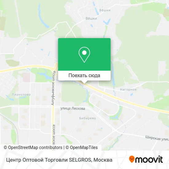 Карта Центр Оптовой  Торговли SELGROS