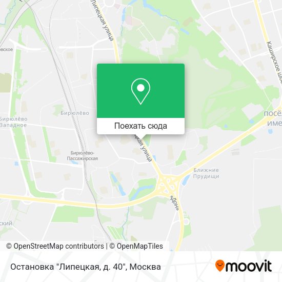Карта Остановка "Липецкая, д. 40"