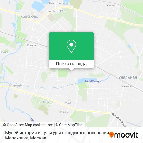Карта Музей истории и культуры городского поселения Малаховка