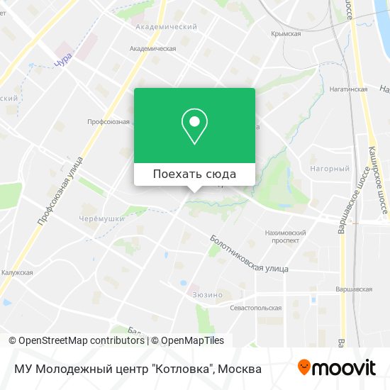 Карта МУ Молодежный центр "Котловка"