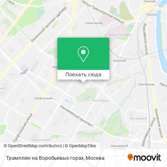 Карта Трамплин на Воробьевых горах