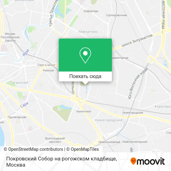 Карта Покровский Собор на рогожском кладбище