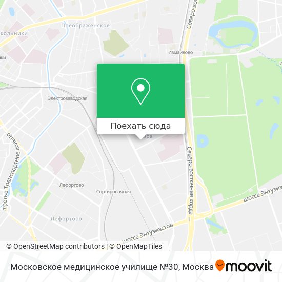 Карта Московское медицинское училище №30