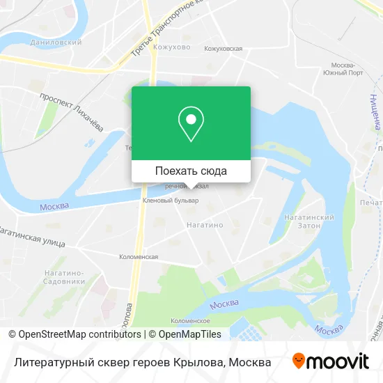 Карта Литературный сквер героев Крылова