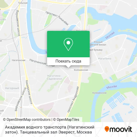 Карта Академия водного транспорта (Нагатинский затон). Танцевальный зал Эверест