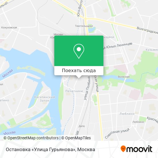 Карта Остановка «Улица Гурьянова»