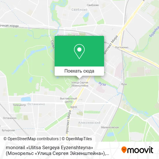 Карта monorail «Ulitsa Sergeya Eyzenshteyna» (Монорельс «Улица Сергея Эйзенштейна»)