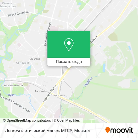 Карта Легко-атлетический манеж МГСУ
