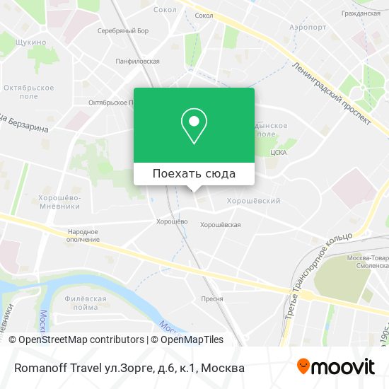 Карта Romanoff Travel ул.Зорге, д.6, к.1