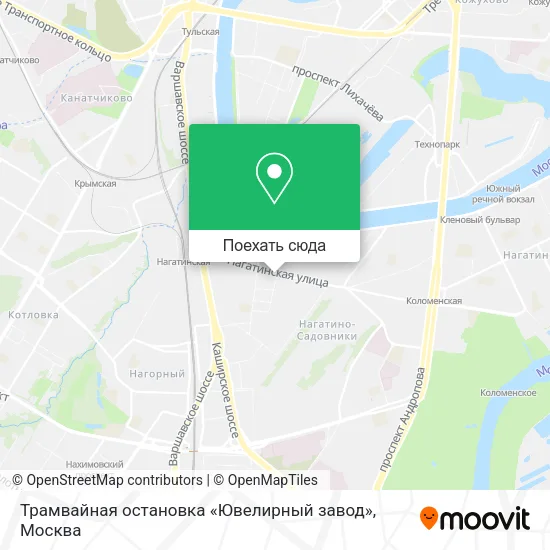 Карта Трамвайная остановка «Ювелирный завод»