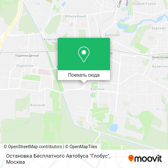 Карта Остановка Бесплатного Автобуса "Глобус"