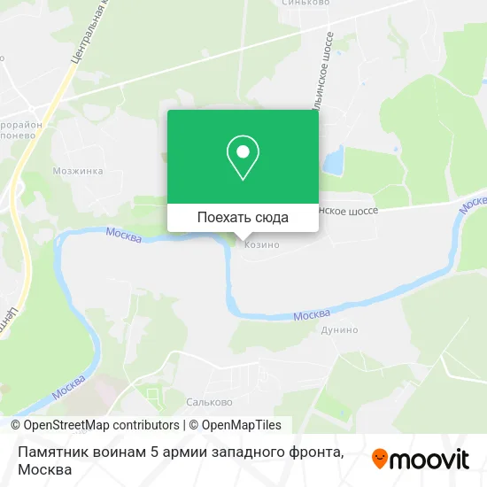 Карта Памятник воинам 5 армии западного фронта