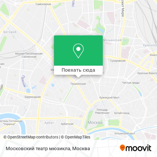 Карта Московский театр мюзикла
