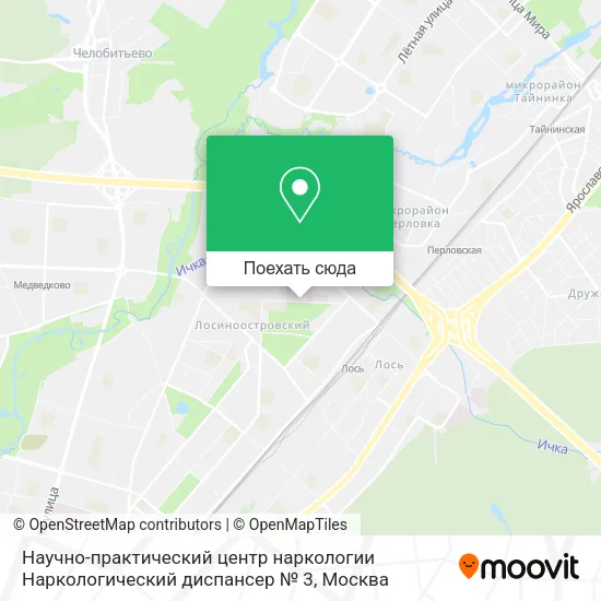 Карта Научно-практический центр наркологии Наркологический диспансер № 3