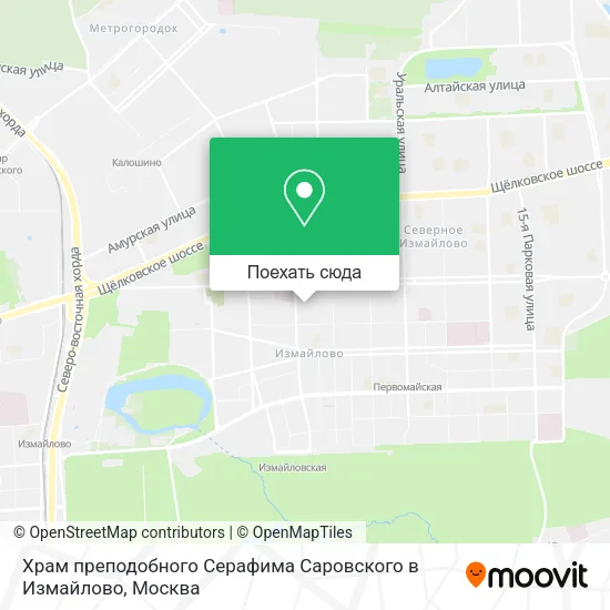 Карта Храм преподобного Серафима Саровского в Измайлово