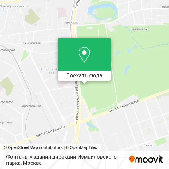 Карта Фонтаны у здания дирекции Измайловского парка
