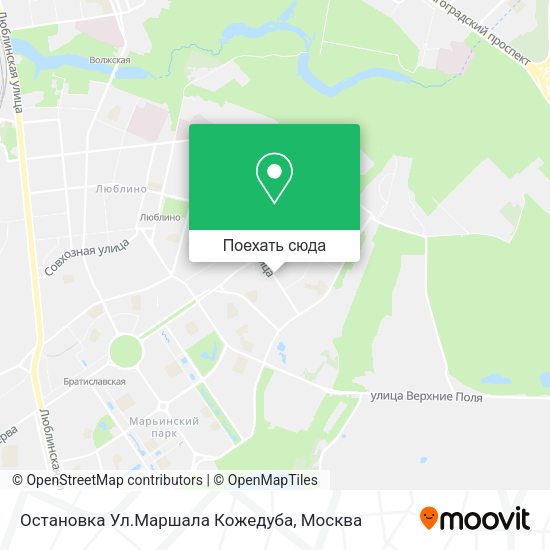 Карта Остановка Ул.Маршала Кожедуба