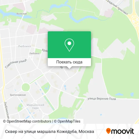 Карта Сквер на улице маршала Кожедуба