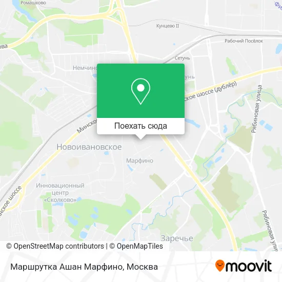 Карта Маршрутка Ашан Марфино