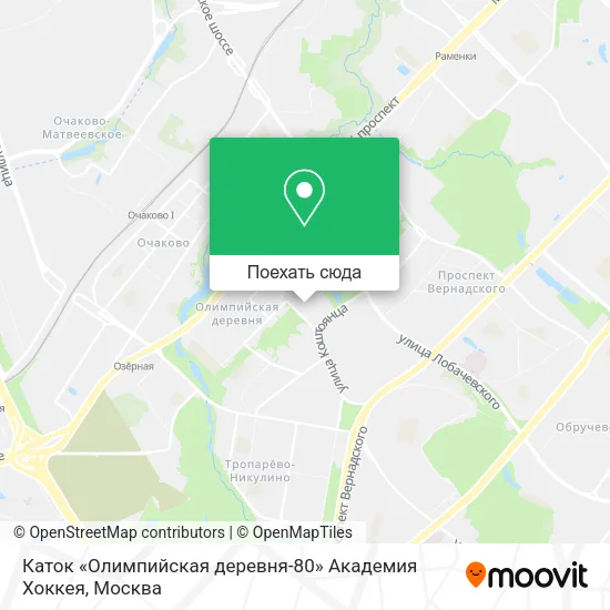 Карта Каток «Олимпийская деревня-80» Академия Хоккея