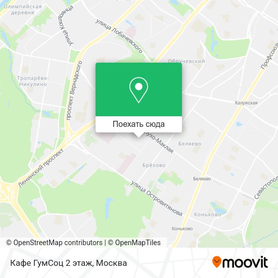 Карта Кафе ГумСоц 2 этаж