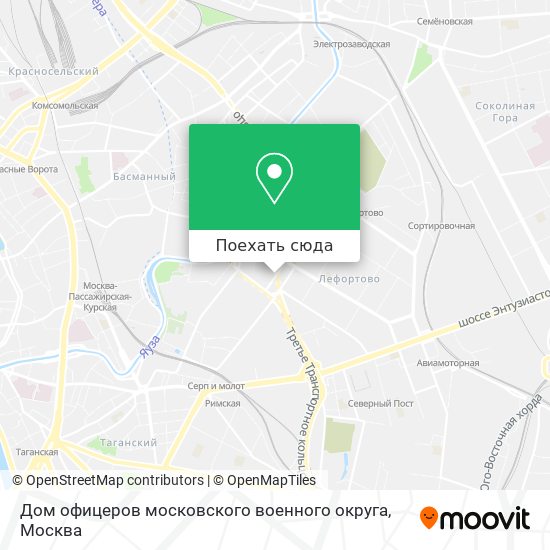 Карта Дом офицеров московского военного округа