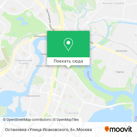 Карта Остановка «Улица Исаковского, 6»