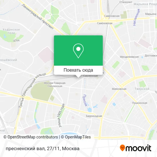 Карта пресненский вал, 27/11
