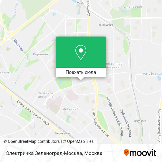 Карта Электричка Зеленоград-Москва