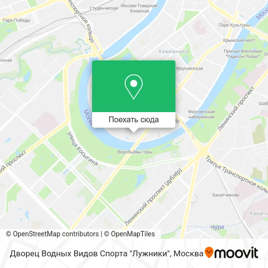 Карта Дворец Водных Видов Спорта "Лужники"