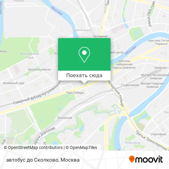 Карта автобус до Сколково