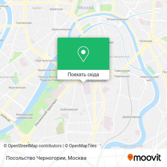 Карта Посольство Черногории