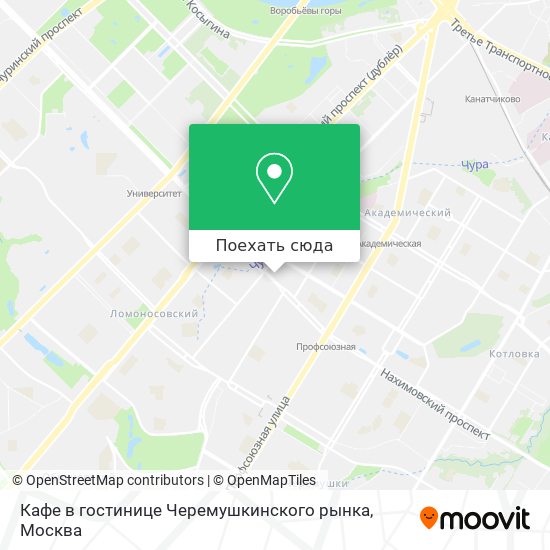 Карта Кафе в гостинице Черемушкинского рынка