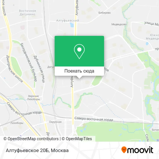 Карта Алтуфьевское 20Б