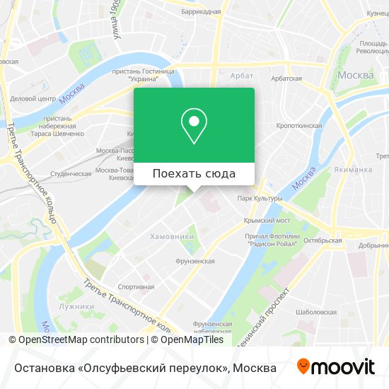 Карта Остановка «Олсуфьевский переулок»