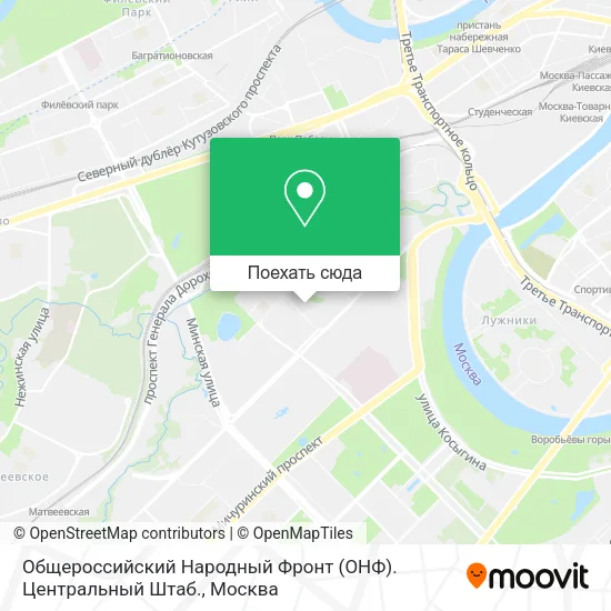 Карта Общероссийский Народный Фронт (ОНФ). Центральный Штаб.
