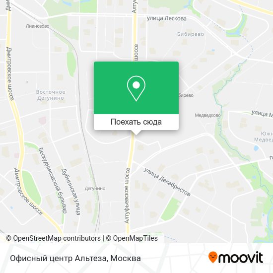Карта Офисный центр Альтеза