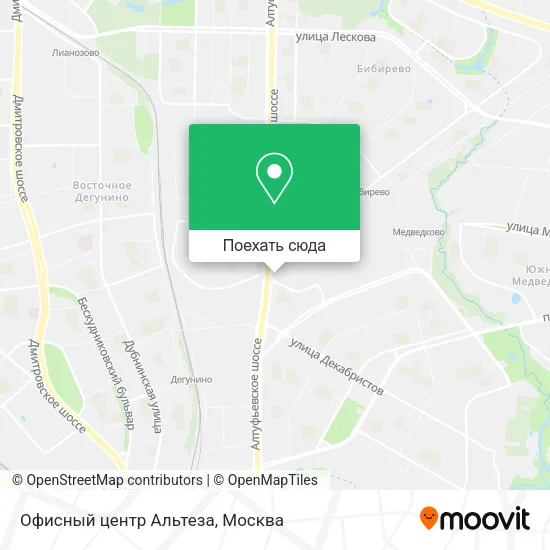 Карта Офисный центр Альтеза
