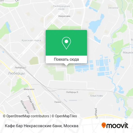 Карта Кафе бар Некрасовские бани